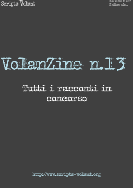 VolanZine n&deg;13: tutti i racconti in concorso