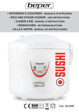&bull; VAPORIERA E CUOCIRISO - MANUALE DI ISTRUZIONI &bull; RICE