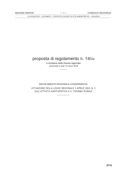 proposta di regolamento n. 14/04 - Consiglio regionale delle Marche