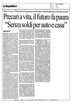 Precari a vita, il futuro fa paura - ASBEL