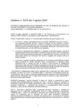 Controllo obbligatorio delle emissioni da gas di scarico dei veicoli a
