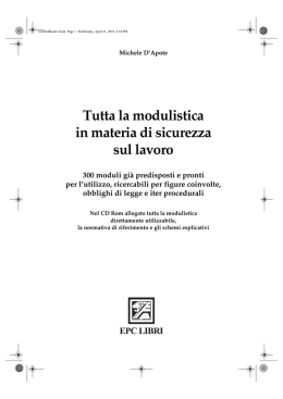 Tutta la modulistica in materia di sicurezza sul