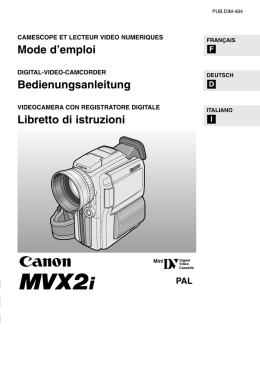 Mode d`emploi Bedienungsanleitung Libretto di istruzioni