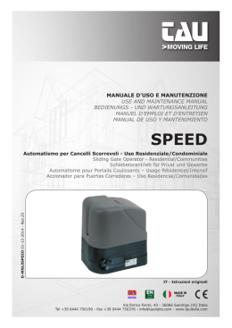 manuale d`uso e manutenzione use and maintenance manual