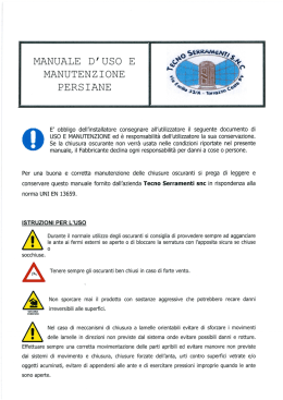 manuale d` uso e manutenzione persiane