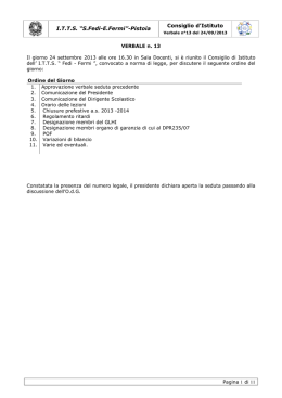 013 delibere cdi ITTS 24-09-2013 - ITT "S.Fedi – E.Fermi" – Pistoia