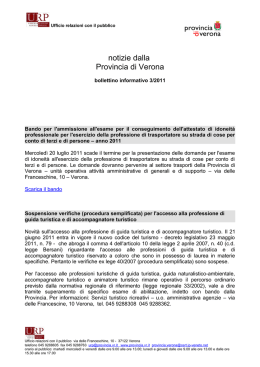 notizie dalla Provincia di Verona