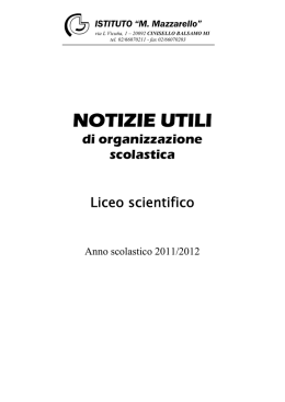 notizie utili - Istituto Maria Mazzarello