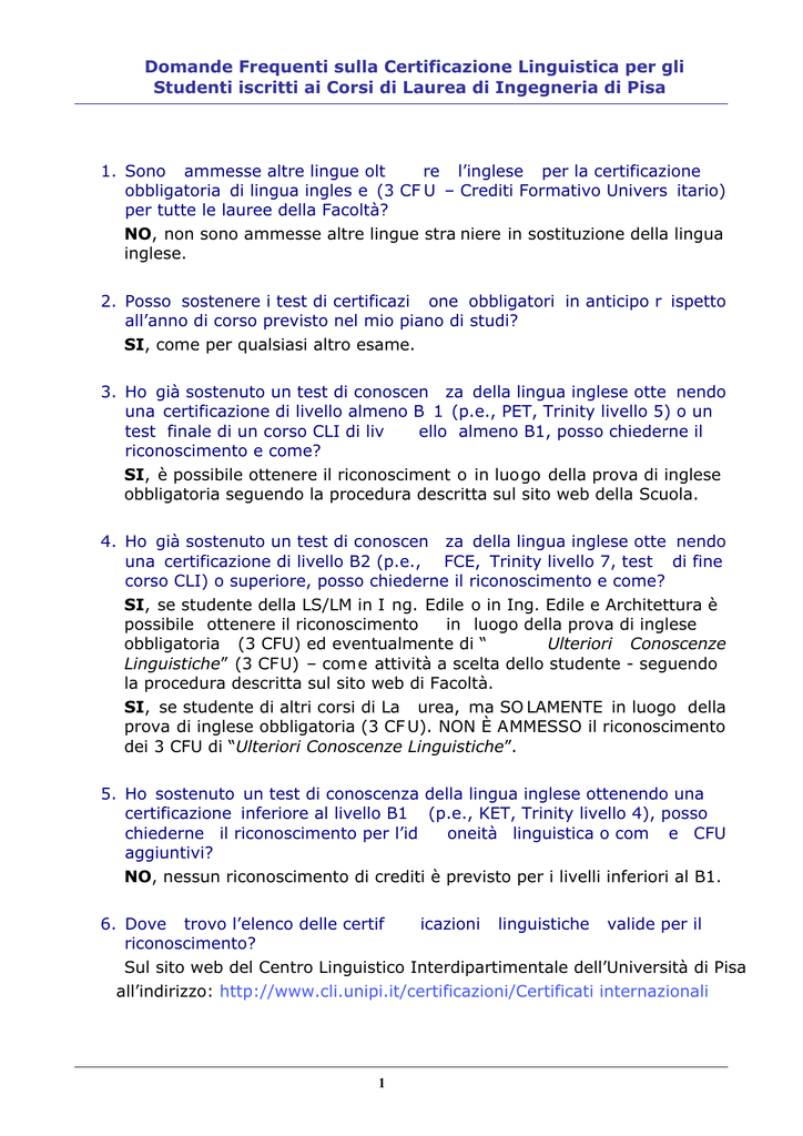 Domande Scuola Di Ingegneria