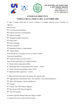 consiglio direttivo verbale della seduta del 12 ottobre 2008