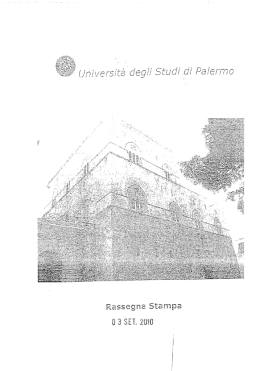 3 Settembre 2010 - Università degli Studi di Palermo