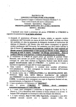 `facolta` di - Dipartimento di Lingue e Letterature Straniere e Culture