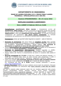 Laurea Ordinamento 509/99 - Università degli Studi di Bergamo