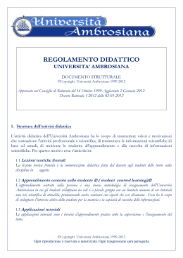 regolamento didattico - Università Ambrosiana