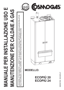 MANUALE PER INSTALLAZIONE USO E MANUTENZIONE PER