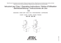 Istruzioni per l`Uso / Operating Instructions / Notice d`Utilisation