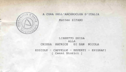 Libretto Guida alla Chiesa Matrice di San Nicola