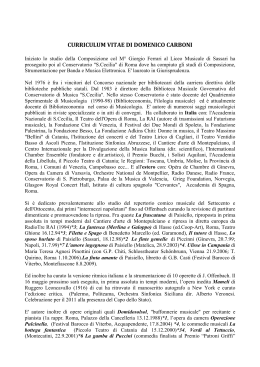 CV M°Domenico Carboni - Conservatorio di Musica Santa Cecilia