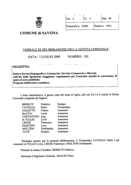 deliberazione n. 192