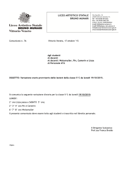 Comunicato n.76 del 17/10/15 relativo all`orario completo provvisorio