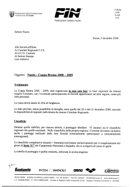 Coppa Brema 2008-2009 - Federazione Italiana Nuoto