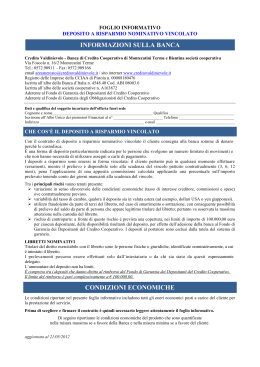 Deposito a risparmio nominativo vincolato