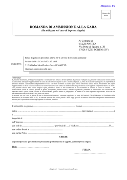 Allegato 2 domanda ammissione gara