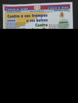 Manifesto informativo anti truffa in lingua sarda e italiana dalla