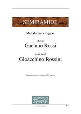 SEMIRAMIDE Gaetano Rossi Gioacchino Rossini