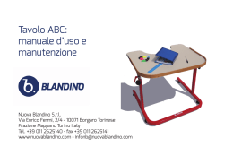 Tavolo ABC: manuale d`uso e manutenzione