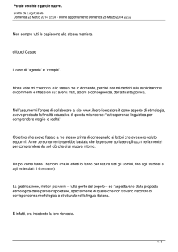 Parole vecchie e parole nuove.