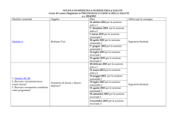 SCUOLA DI MEDICINA E SCIENZE DELLA SALUTE Corso di