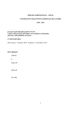 Il Contratto Collettivo Nazionale di Lavoro ANPAS