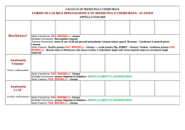 CORSO DI LAUREA SPECIALISTICA IN MEDICINA E CHIRURGIA