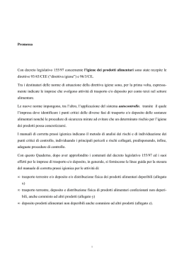 L`igiene dei prodotti alimentari