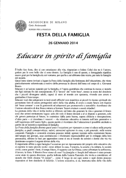 Educare in spirito di famiglia