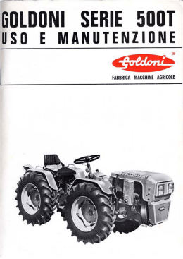 manuale serie GOLDONI SERIE 500T