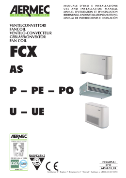 Aermec: FANCOIL FCX AS, P, PE, PO, U, UE