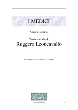 I Medici - Libretti d`opera italiani