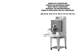 MANUALE USO E MANUTENZIONE OPERATING AND