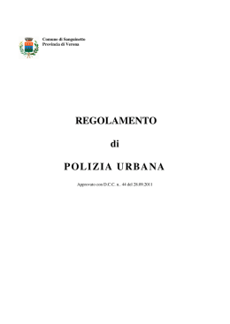 REGOLAMENTO di POLIZIA URBANA