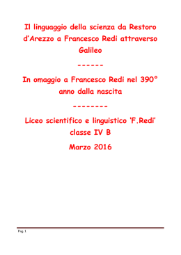 Il linguaggio della scienza da Restoro d`Arezzo a Francesco Redi