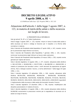 del d.lgs. n. 81/2008 - Agenzia Imprese Lazio