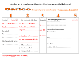 Istruzioni per la compilazione del registro di carico e scarico cartaceo