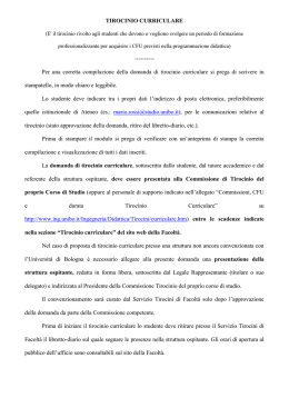 TIROCINIO CURRICULARE - Universit&agrave; di Bologna
