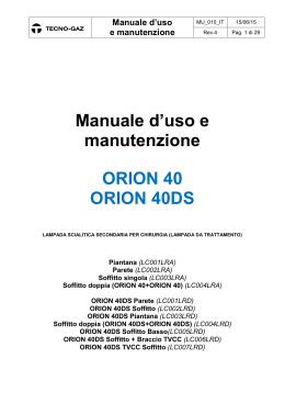 Manuale d`uso e manutenzione ORION 40 ORION 40DS - Tecno-Gaz