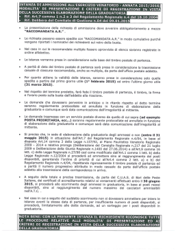 La presentazione della richiesta di ammissione deve avvenire