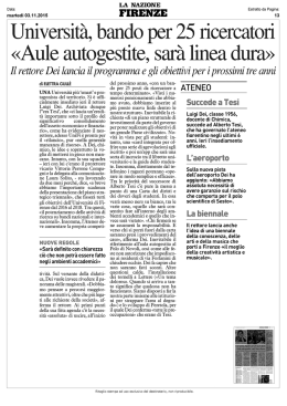 Universit&agrave;, bando per 25 ricercatori &laquo;Aule