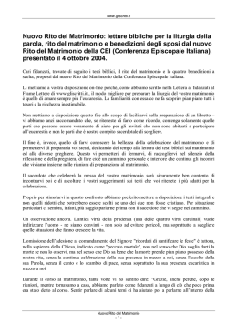 Nuovo Rito del Matrimonio: letture bibliche per la liturgia della