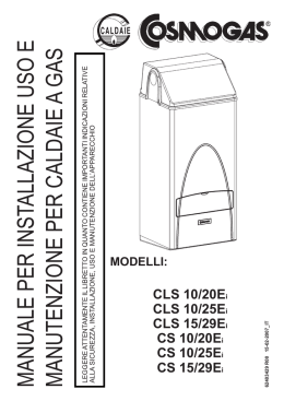 MANUALE PER INSTALLAZIONE USO E MANUTENZIONE PER
